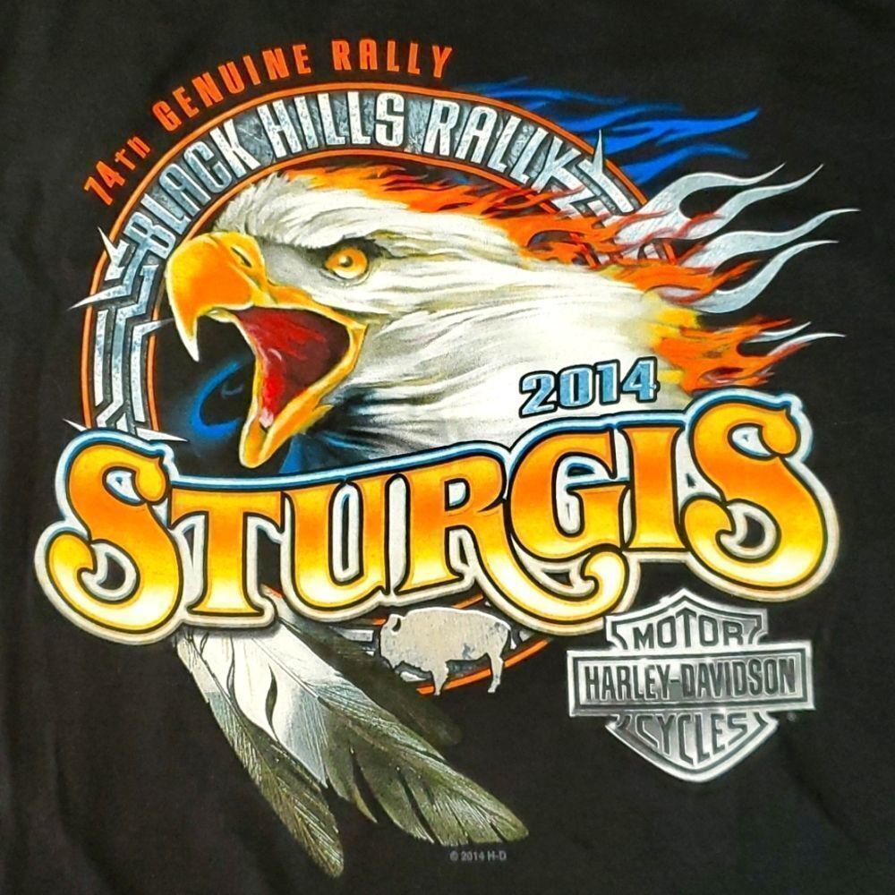 2014 Harley Davidson Sturgis Black Hills T-Shirt Screaming Eagle 74th‎ Rally Med